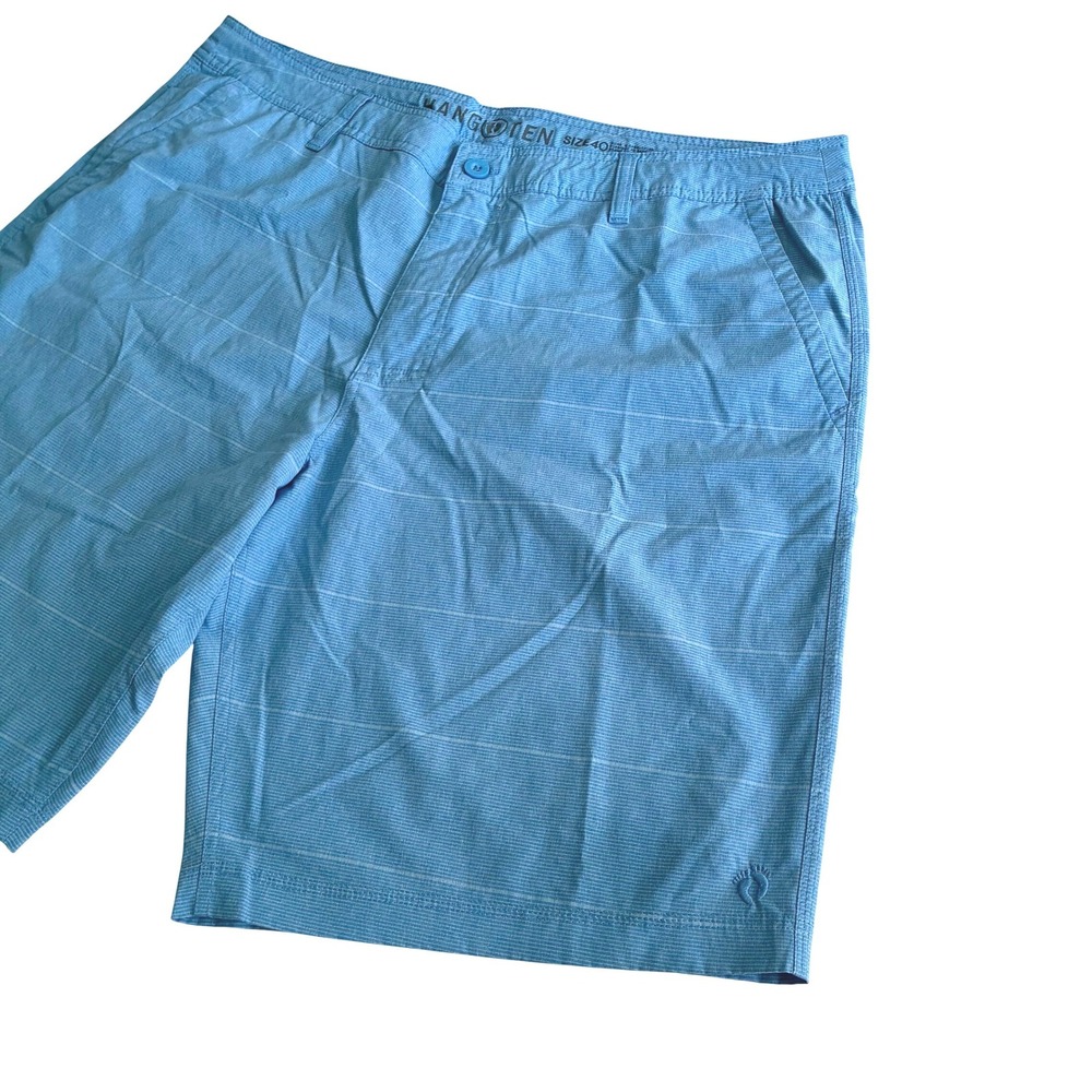 Hang Ten Hybrid Board Shorts Mens 40 Blue Stretch Summer Swim Trunks Quick Dry